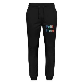 Geburt, Kleiner Bruder, Sohn, Junge - Stanley/Stella Unisex Bio Jogginghose Mover  - Schwarz - Vorne - Marisol (170cm) & Nik (191cm)