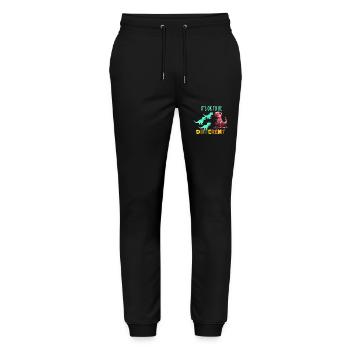 Autism Superhero Caregiver Puzzle Kids Gift - Stanley/Stella Mover Unisex Organic Jogging Trousers - black - Front - Marisol (170cm) & Nik (191cm)