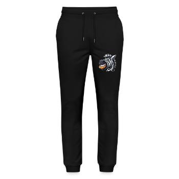 Cute Zebra Cartoon Biscuit Teeth - Stanley/Stella Mover Unisex Organic Jogging Trousers - black - Front - Marisol (170cm) & Nik (191cm)