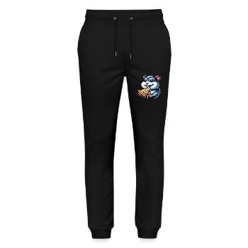 Hamster cochon d’Inde pizza amateur de restauration rapide - Pantalon de jogging bio MOVER Stanley/Stella unisexe - noir - Devant - Marisol (170cm) & Nik (191cm)