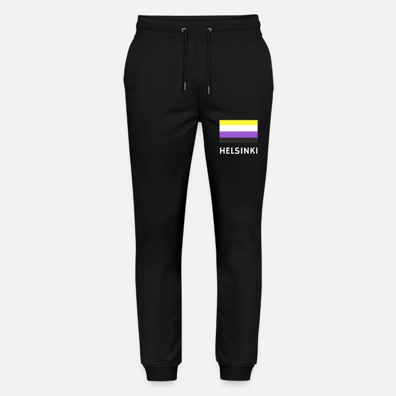 Non binary Pride Flag Helsinki - Stanley/Stella Mover Unisex Organic Jogging Trousers - black