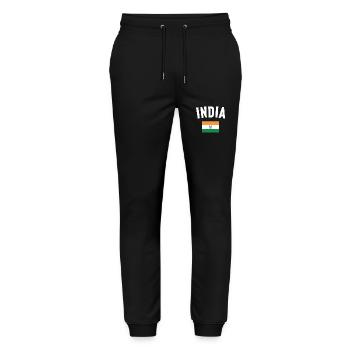 Drapeau de l’Inde - Pantalon de jogging bio MOVER Stanley/Stella unisexe - noir - Devant - Marisol (170cm) & Nik (191cm)
