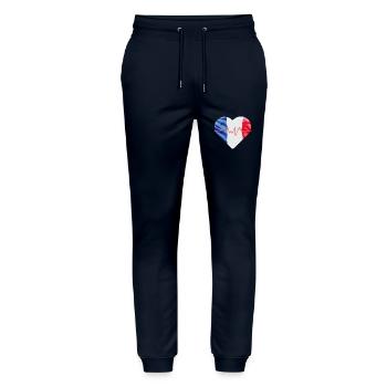 French flag - blue, white, red - Stanley/Stella Mover Unisex Organic Jogging Trousers - navy - Front - Marisol (170cm) & Nik (191cm)