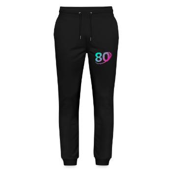 Number 80 multicolor - Stanley/Stella Mover Unisex Organic Jogging Trousers - black - Front - Marisol (170cm) & Nik (191cm)
