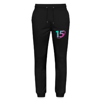 Number 15 multicolor - Stanley/Stella Mover Unisex Organic Jogging Trousers - black - Front - Marisol (170cm) & Nik (191cm)