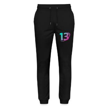 Number 13 multicolor - Stanley/Stella Mover Unisex Organic Jogging Trousers - black - Front - Marisol (170cm) & Nik (191cm)