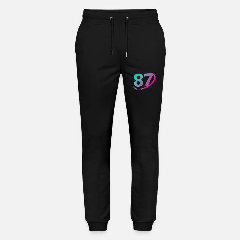 Nummer 87 mehrfarbig - Stanley/Stella Unisex Bio Jogginghose Mover  - Schwarz