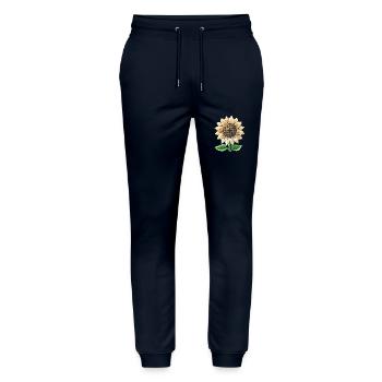 Solarbetriebene Sonnenblume - Stanley/Stella Unisex Bio Jogginghose Mover  - Navy - Vorne - Marisol (170cm) & Nik (191cm)