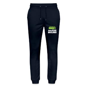 Brick Builder Brick Building Master Builder - Stanley/Stella Mover Unisex Organic Jogging Trousers - navy - Front - Marisol (170cm) & Nik (191cm)