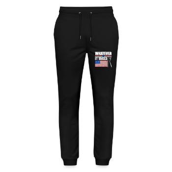 Whatever It Takes USA - Stanley/Stella Unisex Bio Jogginghose Mover  - Schwarz - Vorne - Marisol (170cm) & Nik (191cm)