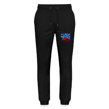 974 Ile de la Réunion Signature Maveli - Pantalon de jogging bio MOVER Stanley/Stella unisexe - noir - Devant - Marisol (170cm) & Nik (191cm)