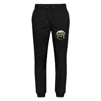 Raccoon in the forest district - Stanley/Stella Mover Unisex Organic Jogging Trousers - black - Front - Marisol (170cm) & Nik (191cm)