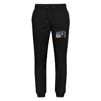 Gordon Setter America Flag Dogs Wilsigns - Stanley/Stella Mover Unisex Organic Jogging Trousers - black - Front - Marisol (170cm) & Nik (191cm)