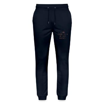 Home Workspace, Global Impact Geschenke für Heimarbeiter - Stanley/Stella Unisex Bio Jogginghose Mover  - Navy - Vorne - Marisol (170cm) & Nik (191cm)