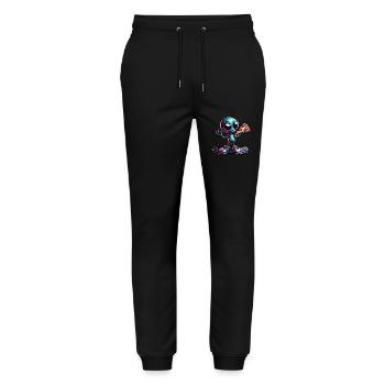 Alien Snowboarder: Pizza-Action - Stanley/Stella Unisex Bio Jogginghose Mover  - Schwarz - Vorne - Marisol (170cm) & Nik (191cm)