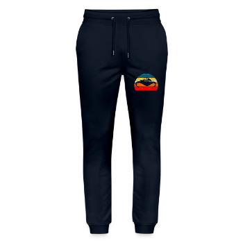 Bateau de course de bateau Boat Riding Lover - Pantalon de jogging bio MOVER Stanley/Stella unisexe - marine - Devant - Marisol (170cm) & Nik (191cm)