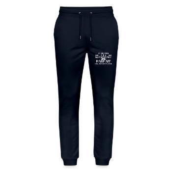 GOD CREATED THE PERFECT GRANDPA - Stanley/Stella Mover Unisex Organic Jogging Trousers - navy - Front - Marisol (170cm) & Nik (191cm)