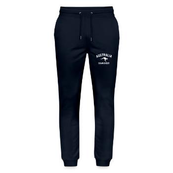Australia - Down Under - Australien - Känguru - Stanley/Stella Unisex Bio Jogginghose Mover  - Navy - Vorne - Marisol (170cm) & Nik (191cm)