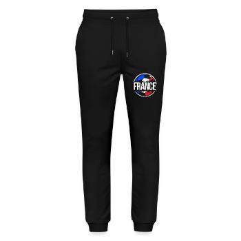 Frankreich Fußball - Stanley/Stella Unisex Bio Jogginghose Mover  - Schwarz - Vorne - Marisol (170cm) & Nik (191cm)