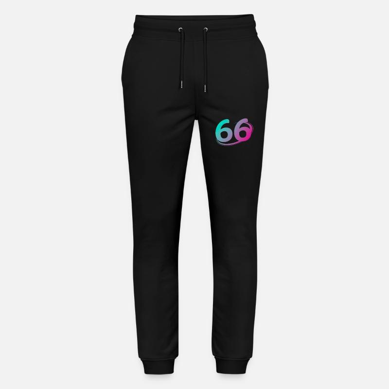 Nummer 66 mehrfarbig - Stanley/Stella Unisex Bio Jogginghose Mover  - Schwarz