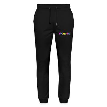 Baby Parents Child Gift Sayings Birth Mom Dad - Stanley/Stella Mover Unisex Organic Jogging Trousers - black - Front - Marisol (170cm) & Nik (191cm)
