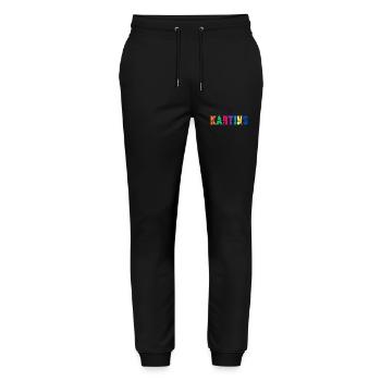 Karting Colors - Karting Lover Geschenk - Stanley/Stella Unisex Bio Jogginghose Mover  - Schwarz - Vorne - Marisol (170cm) & Nik (191cm)