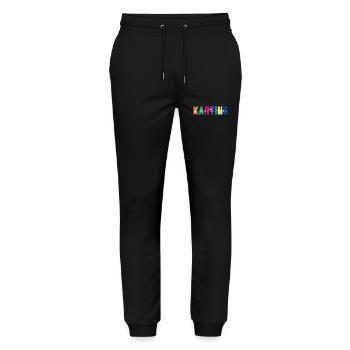 Karting Colors - Karting Lover Geschenk - Stanley/Stella Unisex Bio Jogginghose Mover  - Schwarz - Vorne - Marisol (170cm) & Nik (191cm)