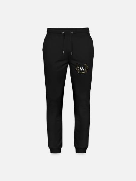 Buchstabe mit goldener Blumenkrone - Stanley/Stella Unisex Bio Jogginghose Mover  - Schwarz