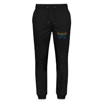 Schmetterling - Stanley/Stella Unisex Bio Jogginghose Mover  - Schwarz - Vorne - Marisol (170cm) & Nik (191cm)