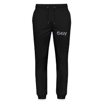 gay - Stanley/Stella Mover Unisex Organic Jogging Trousers - black - Front - Marisol (170cm) & Nik (191cm)