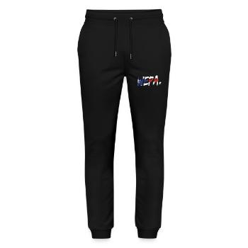 Latino Pride Latina Proud Puerto Rican Wepa - Stanley/Stella Mover Unisex Organic Jogging Trousers - black - Front - Marisol (170cm) & Nik (191cm)