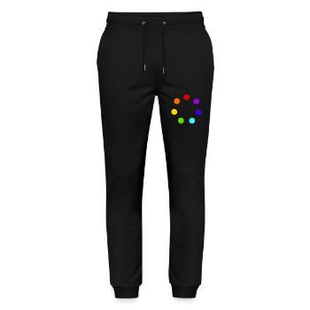 Circle of multicolored spheres - Stanley/Stella Mover Unisex Organic Jogging Trousers - black - Front - Marisol (170cm) & Nik (191cm)