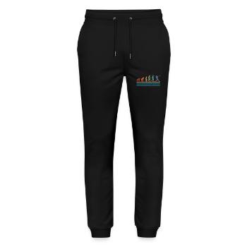 Évolution rétro vintage baseball - Pantalon de jogging bio MOVER Stanley/Stella unisexe - noir - Devant - Marisol (170cm) & Nik (191cm)