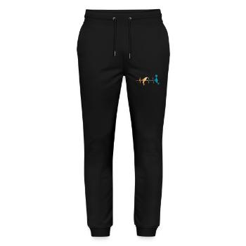 Delphin-Herzschlag - Stanley/Stella Unisex Bio Jogginghose Mover  - Schwarz - Vorne - Marisol (170cm) & Nik (191cm)
