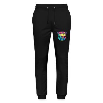 Weißer Tiger - Stanley/Stella Unisex Bio Jogginghose Mover  - Schwarz - Vorne - Marisol (170cm) & Nik (191cm)