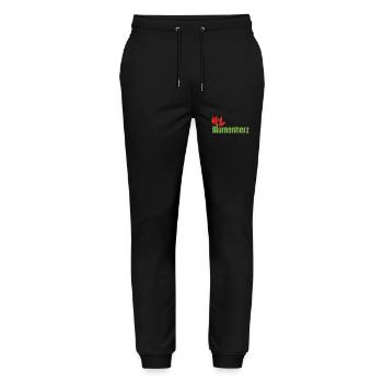 Final Logo Blumen - Stanley/Stella Unisex Bio Jogginghose Mover  - Schwarz - Vorne - Marisol (170cm) & Nik (191cm)
