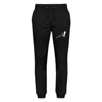 Darts Player Heartbeat Darts - Stanley/Stella Mover Unisex Organic Jogging Trousers - black - Front - Marisol (170cm) & Nik (191cm)