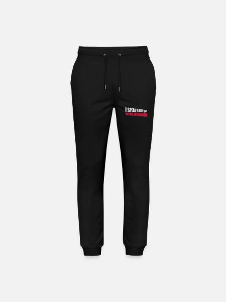 speak lyrics and sarcasm - Stanley/Stella Mover Unisex Organic Jogging Trousers - black