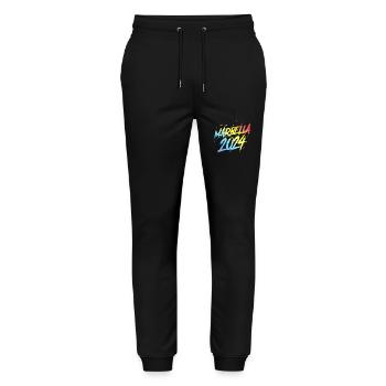 Marbella 2024 Colorful Holiday Team - Stanley/Stella Mover Unisex Organic Jogging Trousers - black - Front - Marisol (170cm) & Nik (191cm)