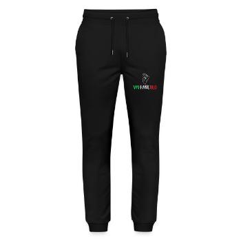 Italy Italian Vaffanculo - Stanley/Stella Mover Unisex Organic Jogging Trousers - black - Front - Marisol (170cm) & Nik (191cm)