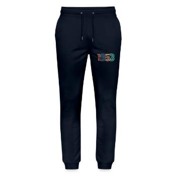 1953 Vintage Retro - Stanley/Stella Mover Unisex Organic Jogging Trousers - navy - Front - Marisol (170cm) & Nik (191cm)