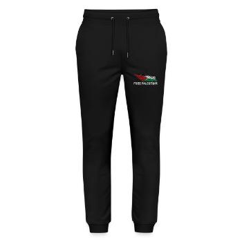 Free Palestine - Stanley/Stella Mover Unisex Organic Jogging Trousers - black - Front - Marisol (170cm) & Nik (191cm)