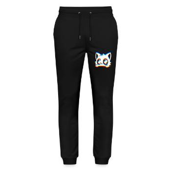 EDM Cat Glitch Style - Stanley/Stella Mover Unisex Organic Jogging Trousers - black - Front - Marisol (170cm) & Nik (191cm)
