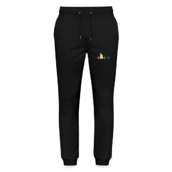 Wolfs-Herzschlag - Stanley/Stella Unisex Bio Jogginghose Mover  - Schwarz - Vorne - Marisol (170cm) & Nik (191cm)