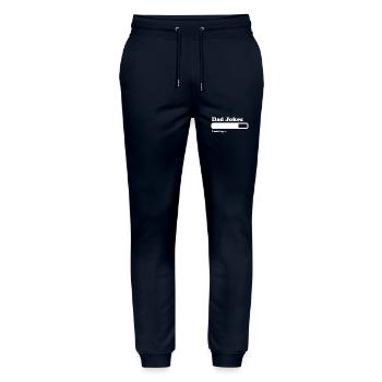 Dad Jokes Loading Funny Father's Day Papa - Stanley/Stella Mover Unisex Organic Jogging Trousers - navy - Front - Marisol (170cm) & Nik (191cm)