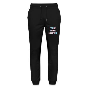 Trans youth are loved - Stanley/Stella Mover Unisex Organic Jogging Trousers - black - Front - Marisol (170cm) & Nik (191cm)