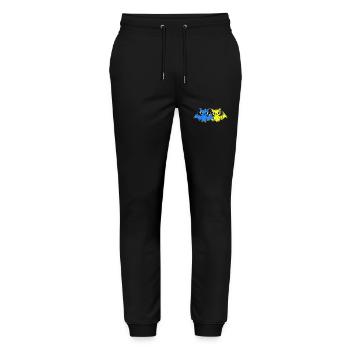 80s 90s Retro Bat Halloween Bats - Stanley/Stella Mover Unisex Organic Jogging Trousers - black - Front - Marisol (170cm) & Nik (191cm)