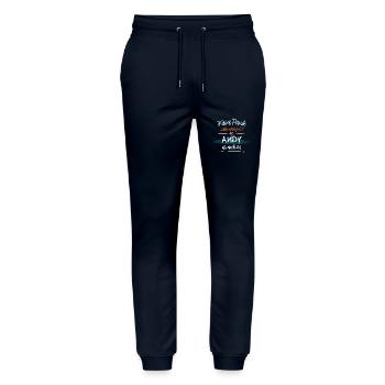 Andy - Keine Panik. Alles wird gut - Stanley/Stella Unisex Bio Jogginghose Mover  - Navy - Vorne - Marisol (170cm) & Nik (191cm)