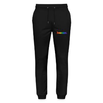 Human Rainbow - Stanley/Stella Mover Unisex Organic Jogging Trousers - black - Front - Marisol (170cm) & Nik (191cm)