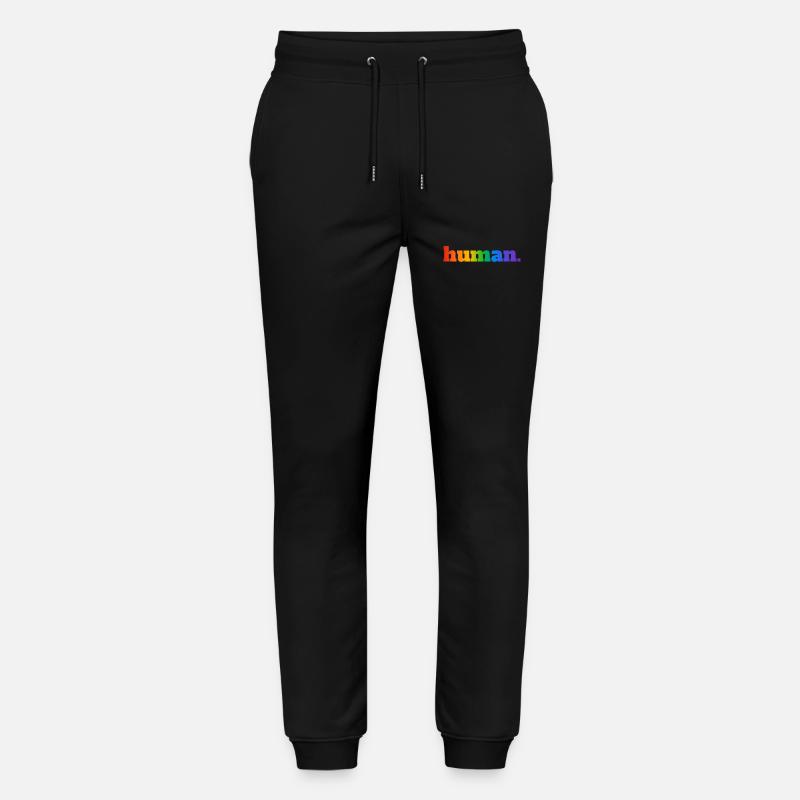 Human Rainbow - Stanley/Stella Mover Unisex Organic Jogging Trousers - black